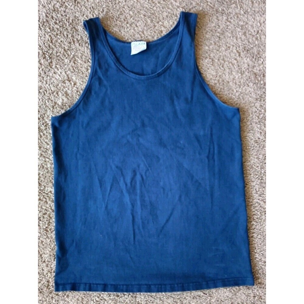 Vintage Pluma Shirt Men's Large Navy Blue Sleeveless